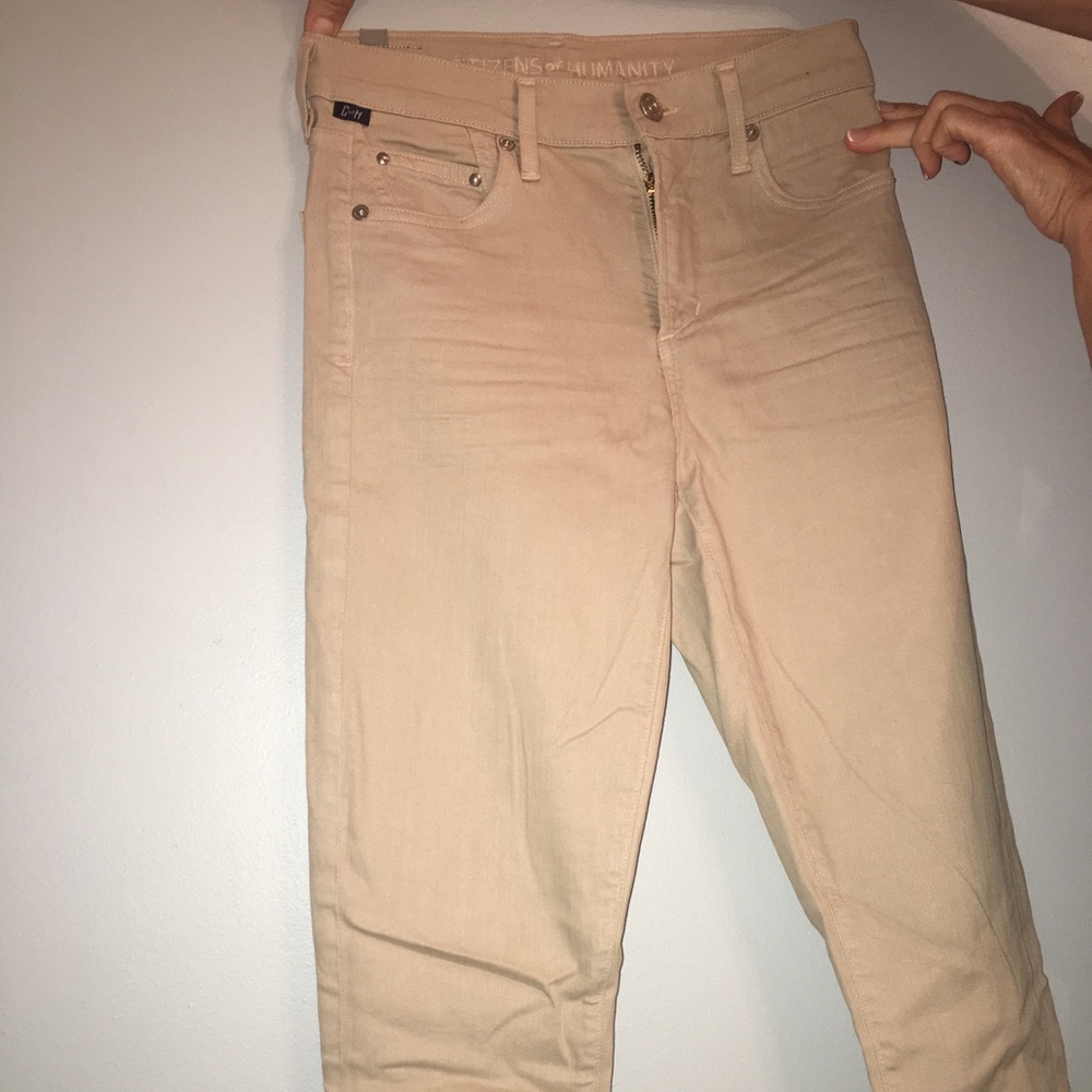 Khaki denim jeans